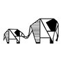 Wallity Elephant 3 Escultura de Pared de Metal Negra
